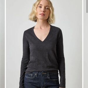 Lilla P black  V-Neck Long Sleeve Top